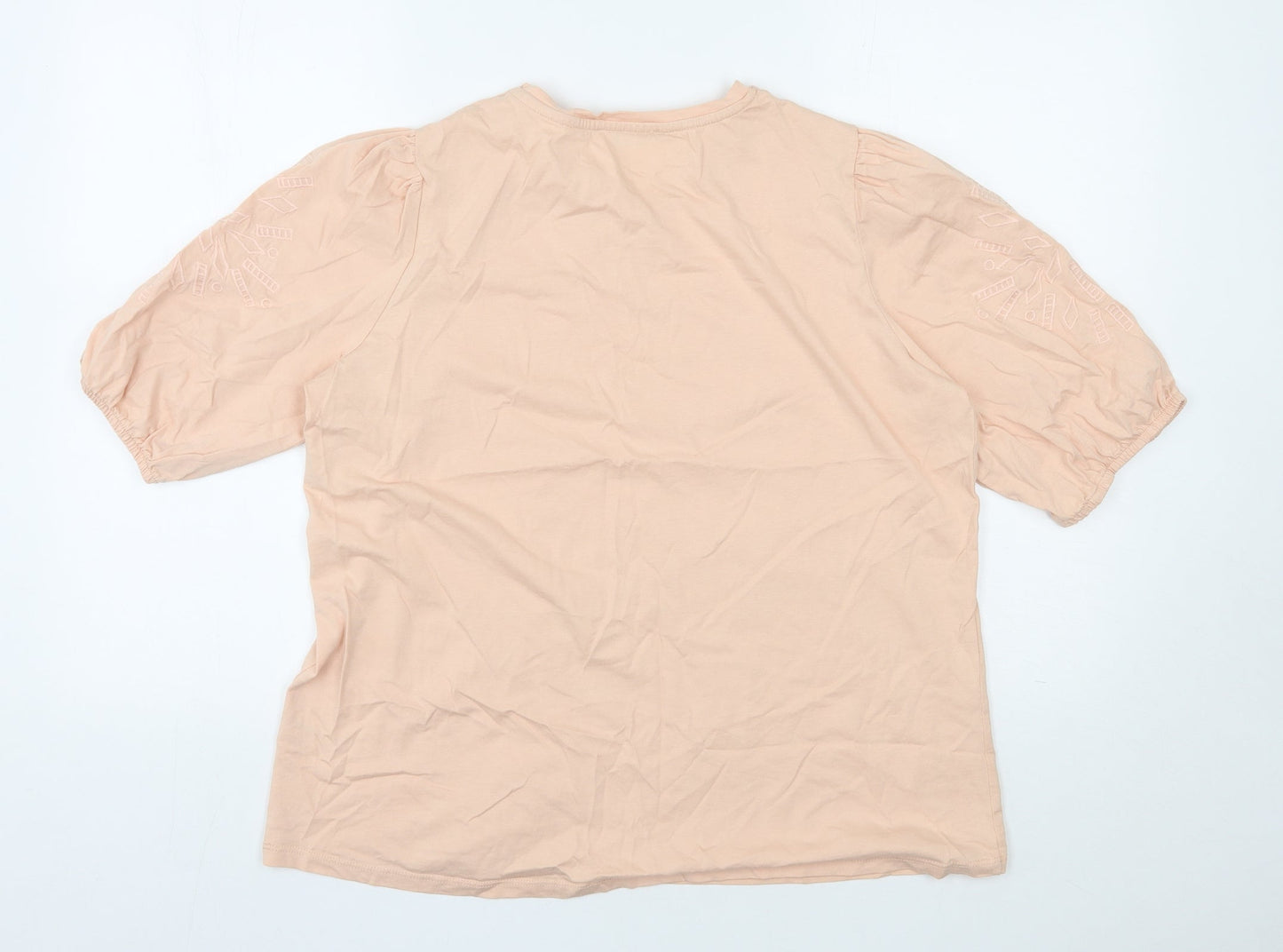 Womens UK Size L Gallery Pink Basic T-Shirt