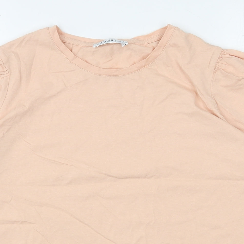 Womens UK Size L Gallery Pink Basic T-Shirt