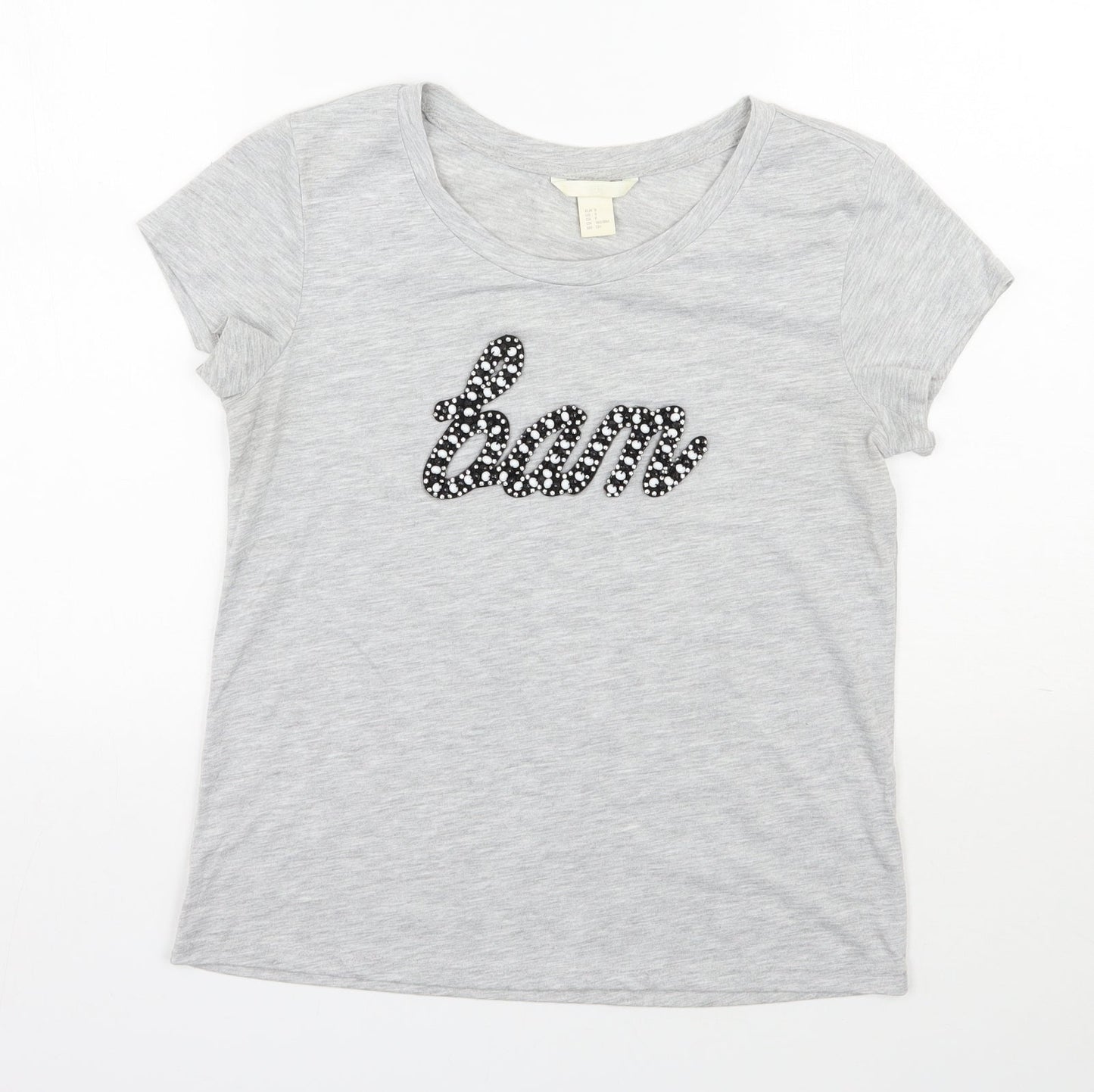 Womens UK Size S H&M Grey Basic T-Shirt