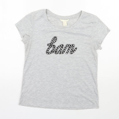 Womens UK Size S H&M Grey Basic T-Shirt