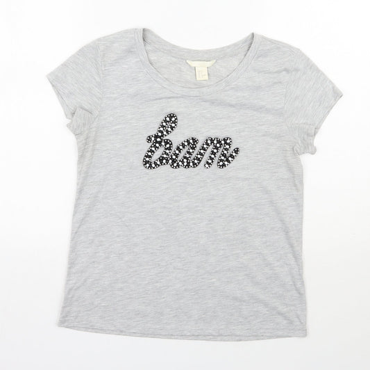 Womens UK Size S H&M Grey Basic T-Shirt