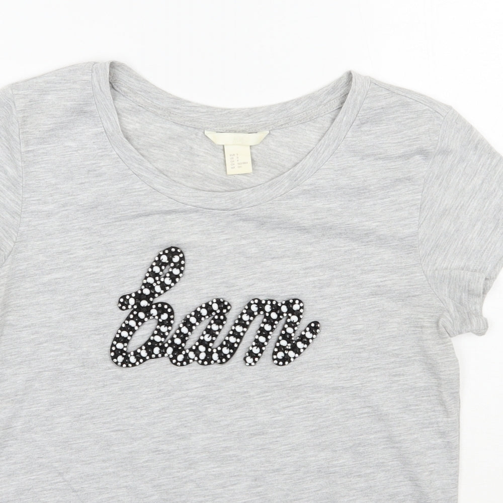 Womens UK Size S H&M Grey Basic T-Shirt
