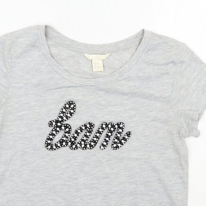Womens UK Size S H&M Grey Basic T-Shirt