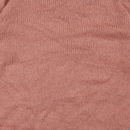 New Look Womens Pink Round Neck  Acrylic Pullover Jumper Size S