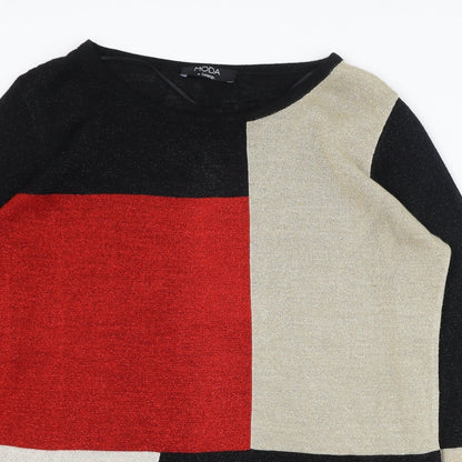 George Womens Black Round Neck  Acrylic Pullover Jumper Size 12