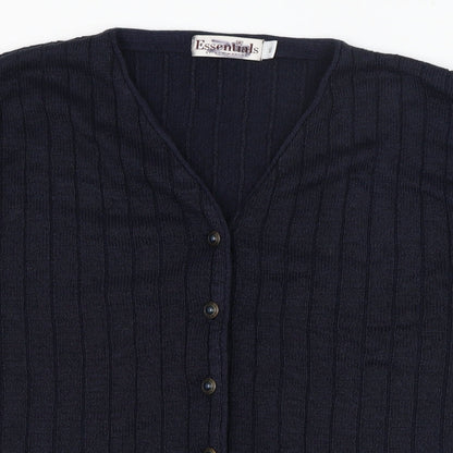 Bonmarché Womens Blue V-Neck  Polyester Cape Jumper Size M