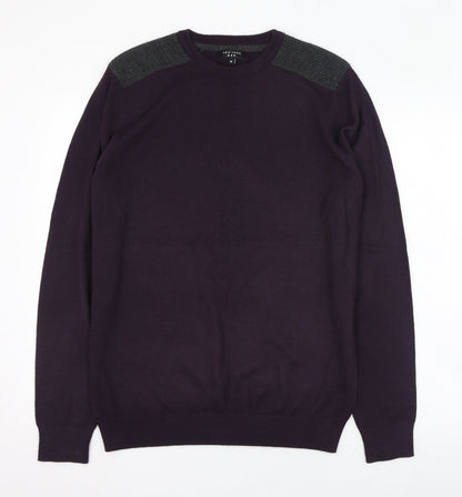 New Look Mens Purple Round Neck  Polyester Pullover Jumper Size M