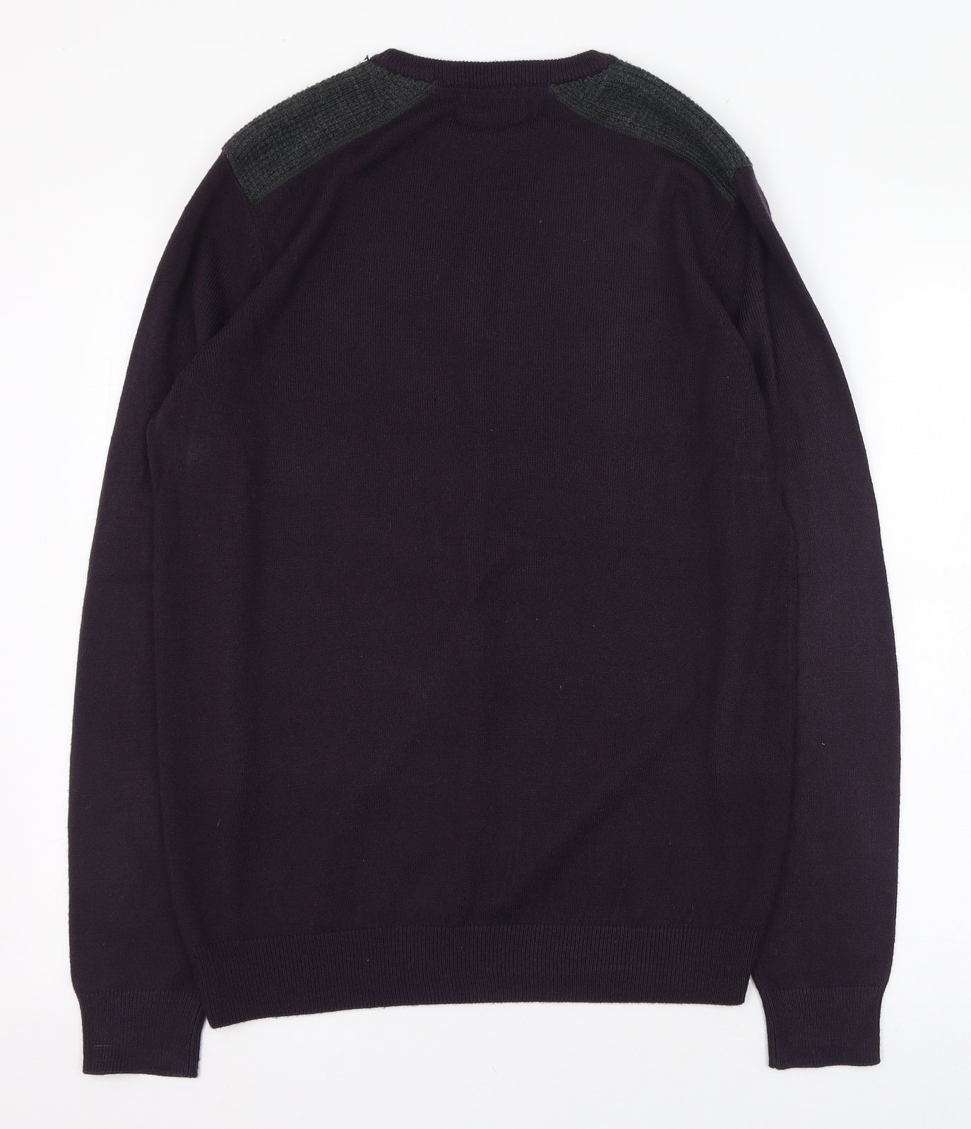 New Look Mens Purple Round Neck  Polyester Pullover Jumper Size M