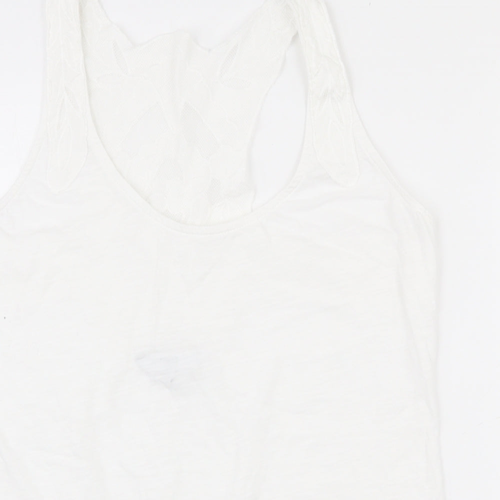 Womens UK Size 10 NEXT White Basic Tank