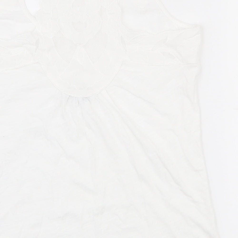 Womens UK Size 10 NEXT White Basic Tank