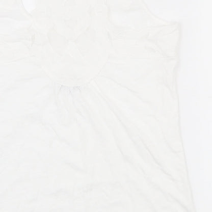 Womens UK Size 10 NEXT White Basic Tank