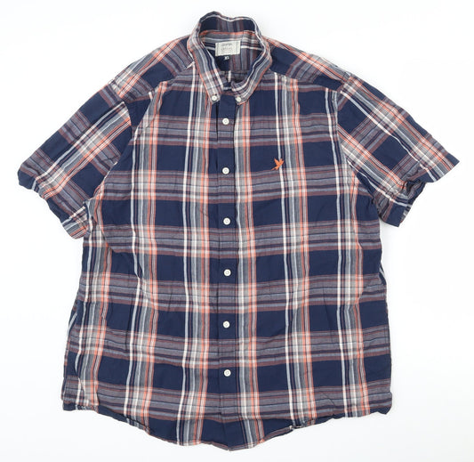 George Mens Multicoloured Plaid Cotton  Button-Up Size XL Collared Button