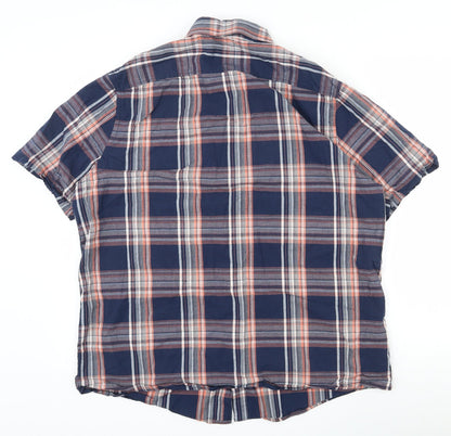 George Mens Multicoloured Plaid Cotton  Button-Up Size XL Collared Button
