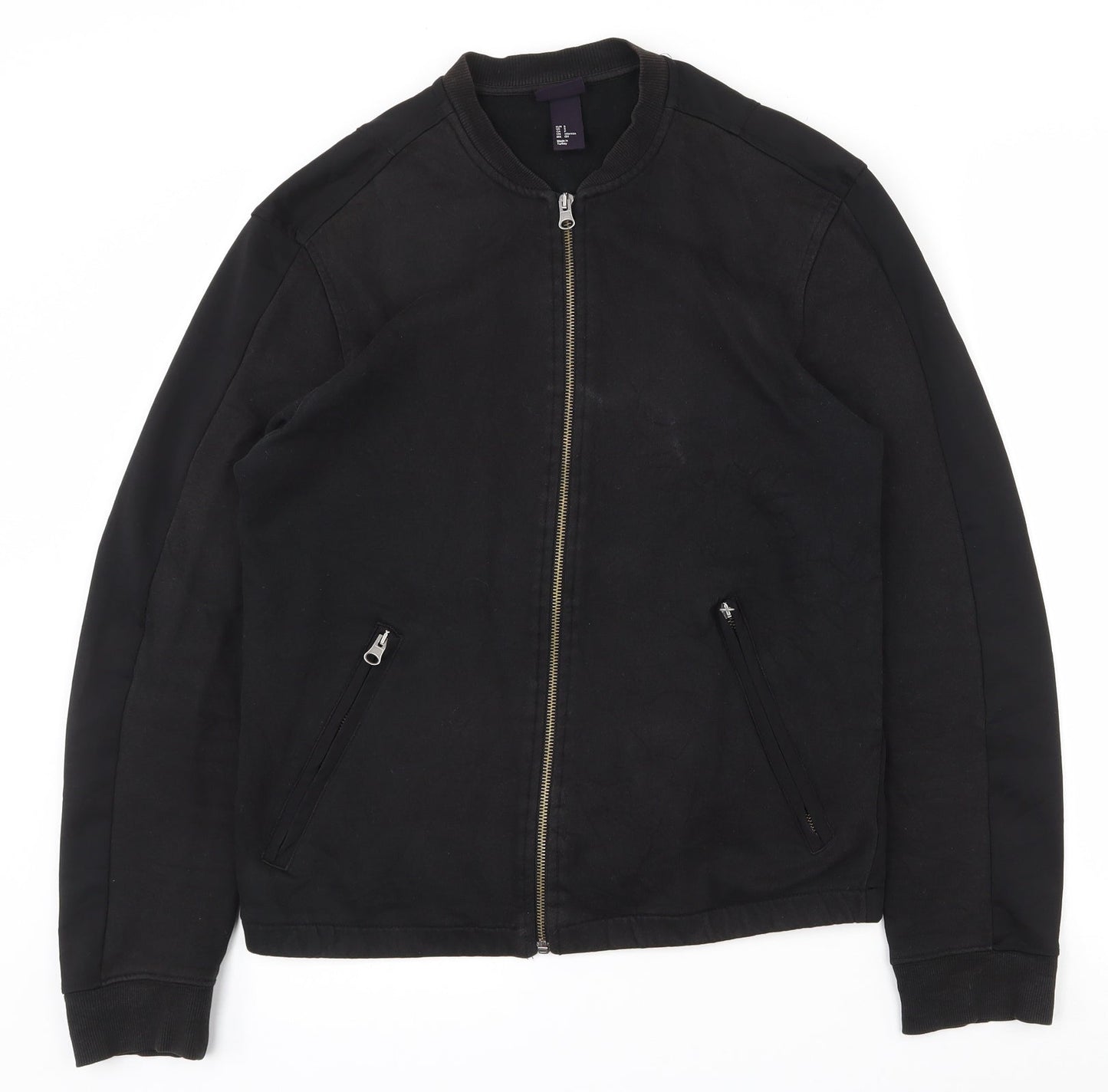 Womens UK Size S H&M Black Full Zip Sweatshirt