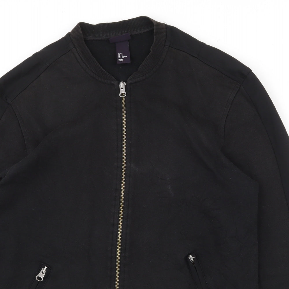 Womens UK Size S H&M Black Full Zip Sweatshirt