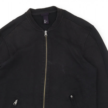 Womens UK Size S H&M Black Full Zip Sweatshirt