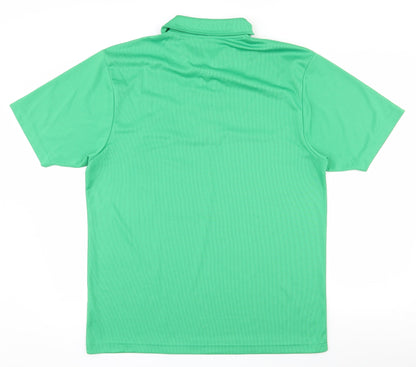 Awdis Mens Green  100% Polyester  Polo Size L Collared Pullover