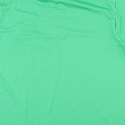 Awdis Mens Green  100% Polyester  Polo Size L Collared Pullover