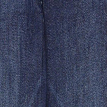 Topshop Womens Blue  Cotton Skinny Jeans Size 28 in L25 in Regular Zip