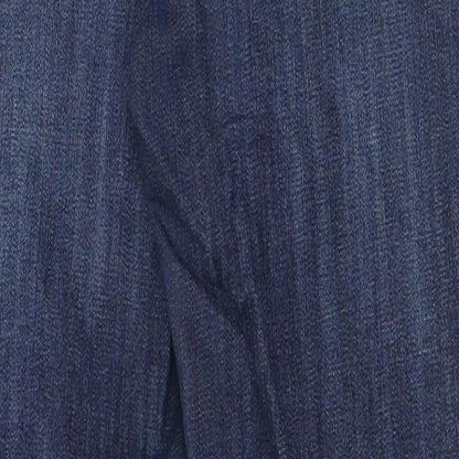 Topshop Womens Blue  Cotton Skinny Jeans Size 28 in L25 in Regular Zip