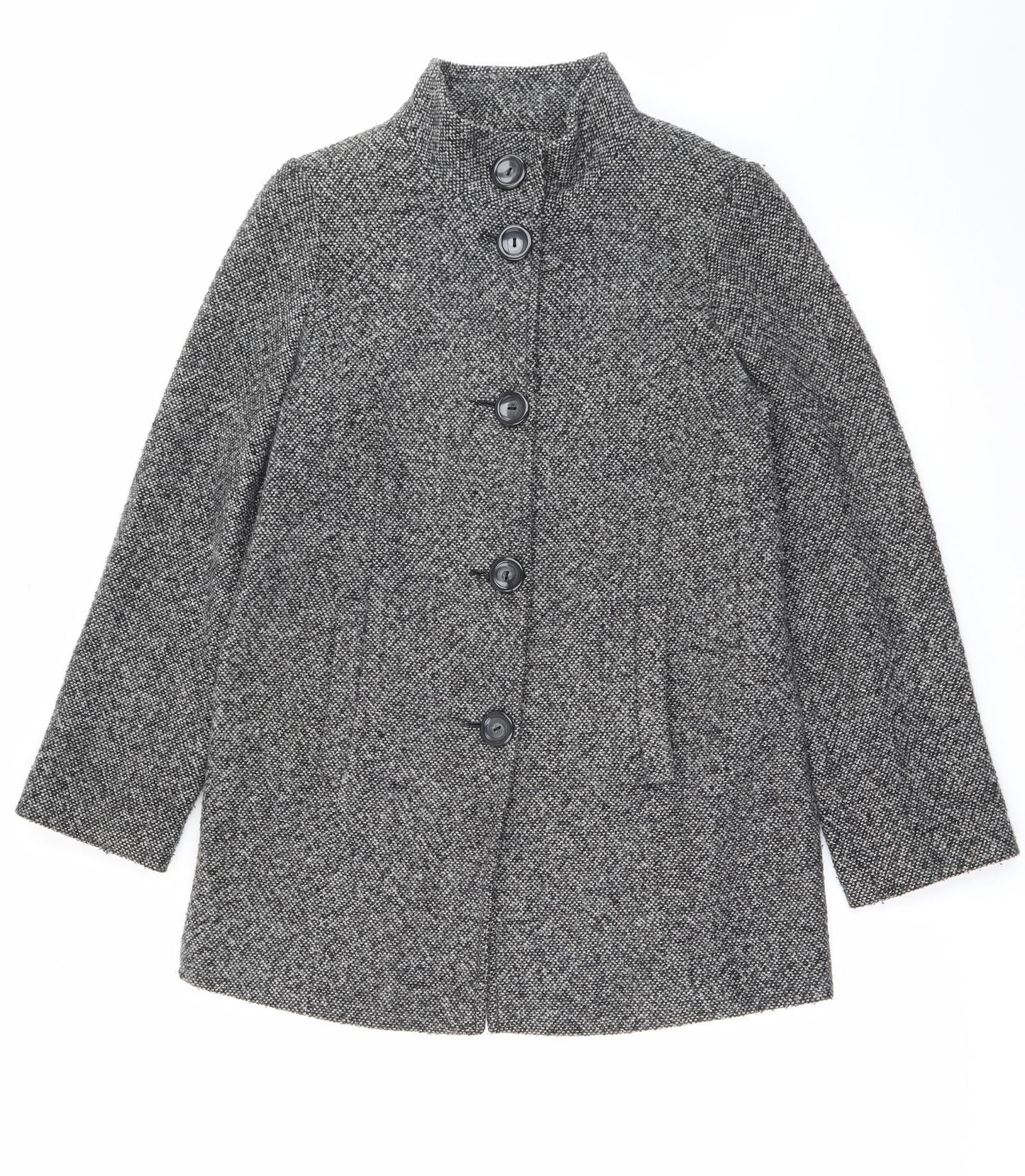 Womens UK Size 10 BHS Grey Overcoat