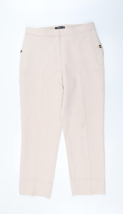 Womens UK Size 12 Marks and Spencer Regular Fit  Ivory Trousers