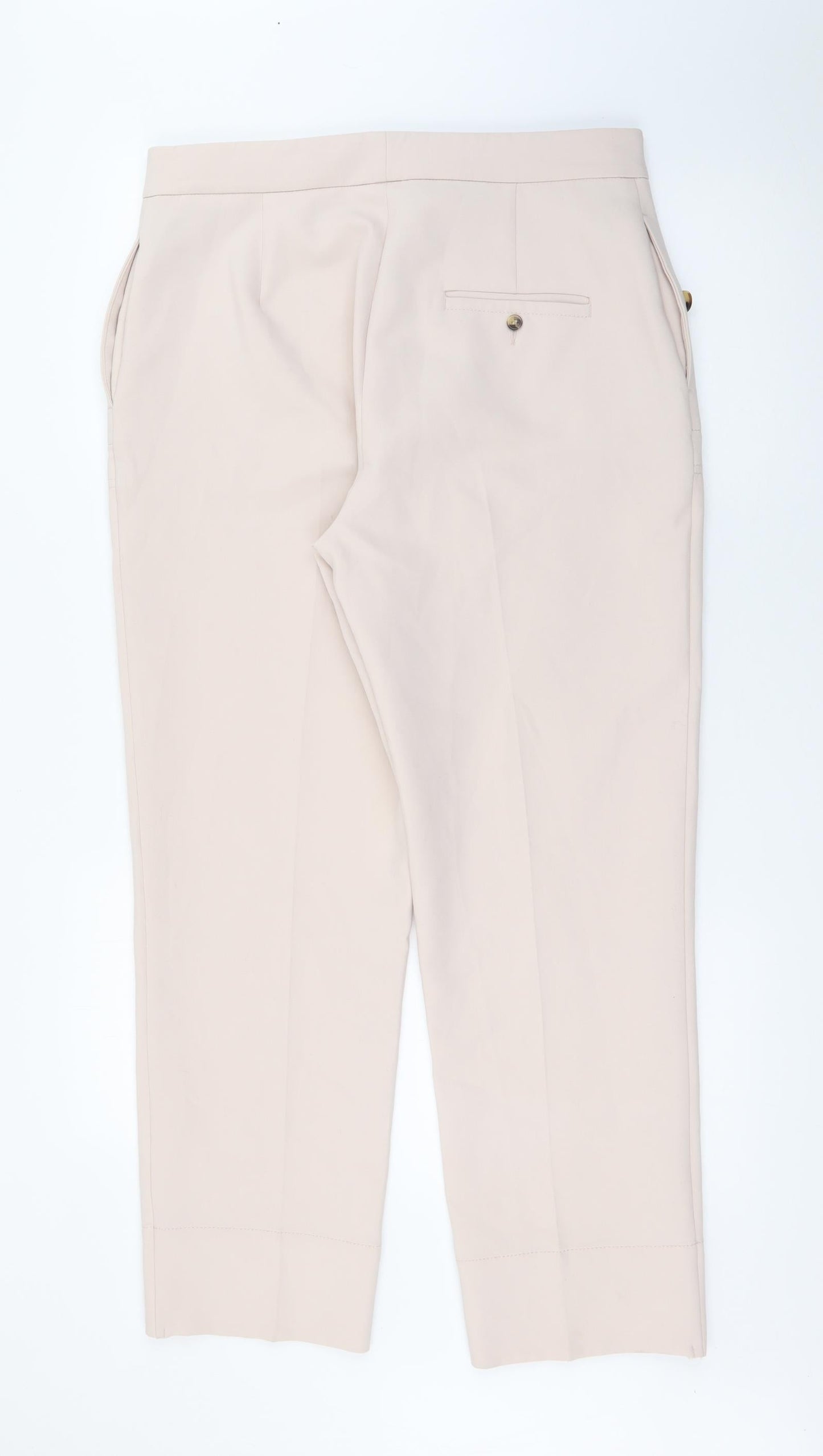 Womens UK Size 12 Marks and Spencer Regular Fit  Ivory Trousers