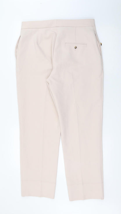 Womens UK Size 12 Marks and Spencer Regular Fit  Ivory Trousers
