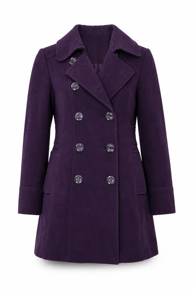 BHS Womens Purple   Overcoat Coat Size 10  Button