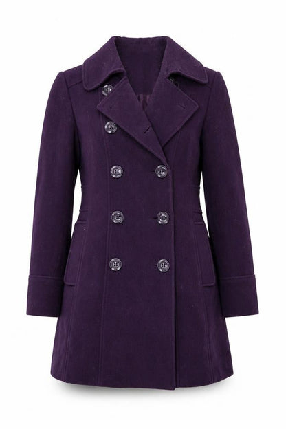 BHS Womens Purple   Overcoat Coat Size 10  Button