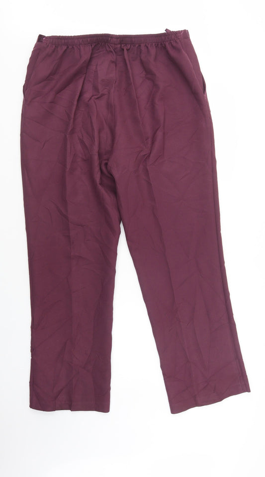 Womens UK Size 20 Damart Regular Fit Dress Pants Purple Trousers