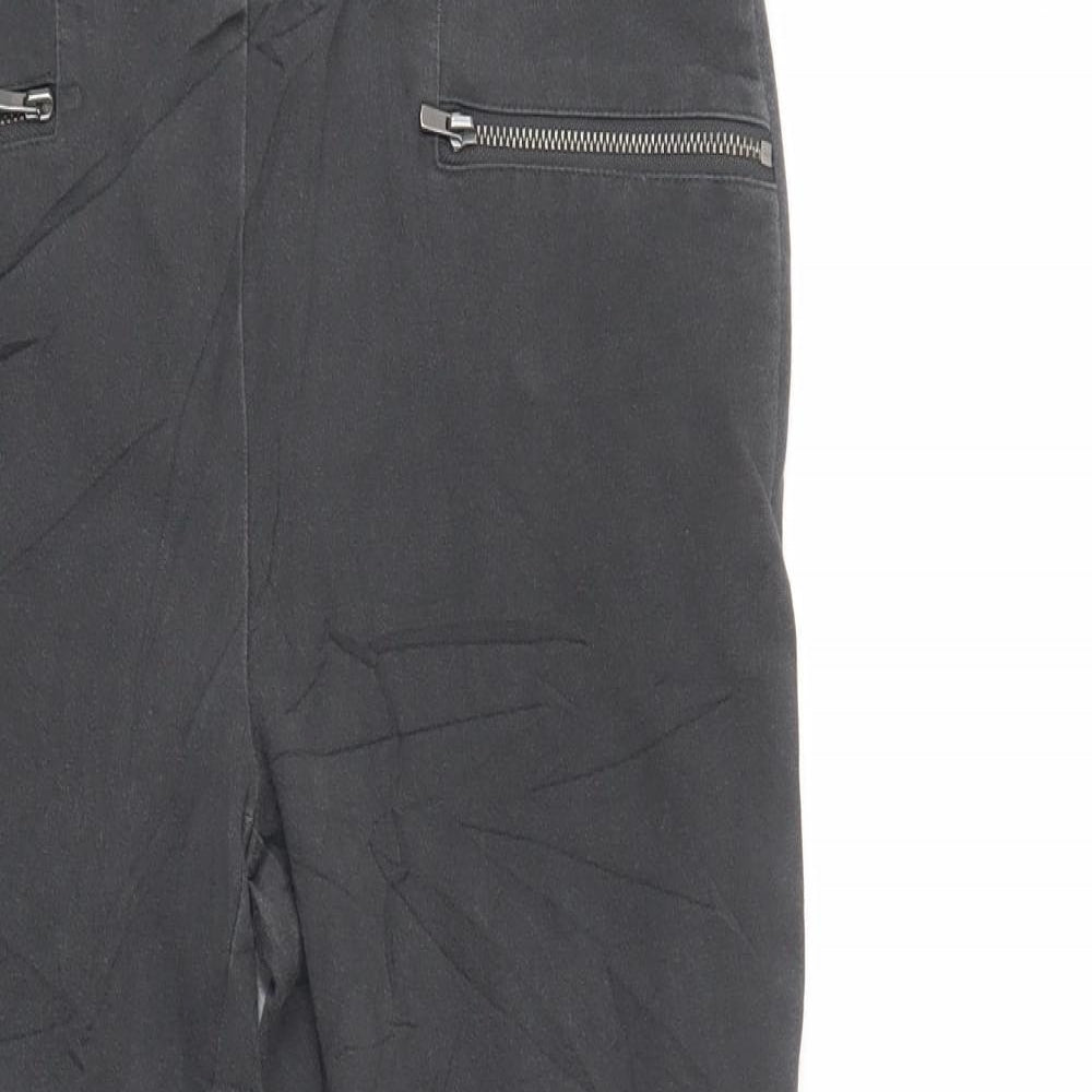 Mint Velvet Womens Grey  Cotton Jegging Trousers Size 8 L27 in Regular Zip