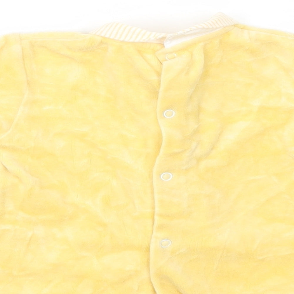 Sucre d'Orge Baby Yellow  Cotton Tunic Blouse Size 0-3 Months Collared Snap - Cat and Mice