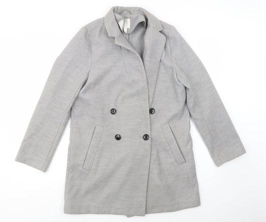 Womens UK Size 8 H&M Grey Pea Coat