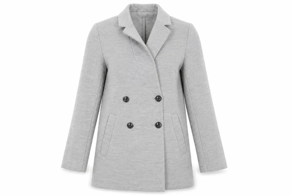 Womens UK Size 8 H&M Grey Pea Coat