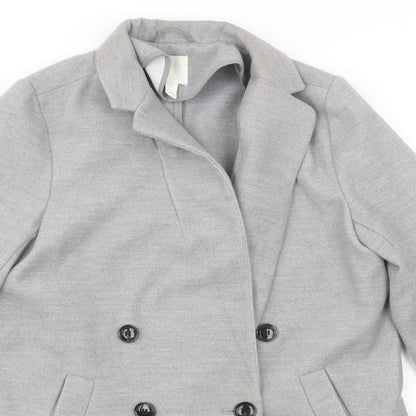 Womens UK Size 8 H&M Grey Pea Coat