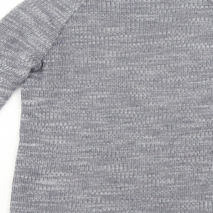 Matalan Girls Grey Crew Neck  Cotton Pullover Jumper Size 6-7 Years  Pullover - Lace Detail