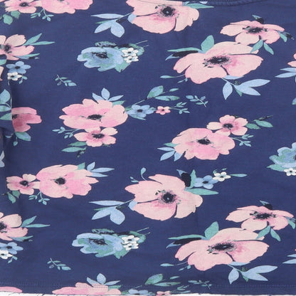 H&M Girls Blue Floral Cotton Pullover Sweatshirt Size 12-13 Years  Pullover - We Are The Future