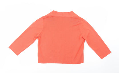 Marks and Spencer Womens Orange V-Neck  Viscose Cardigan Jumper Size M