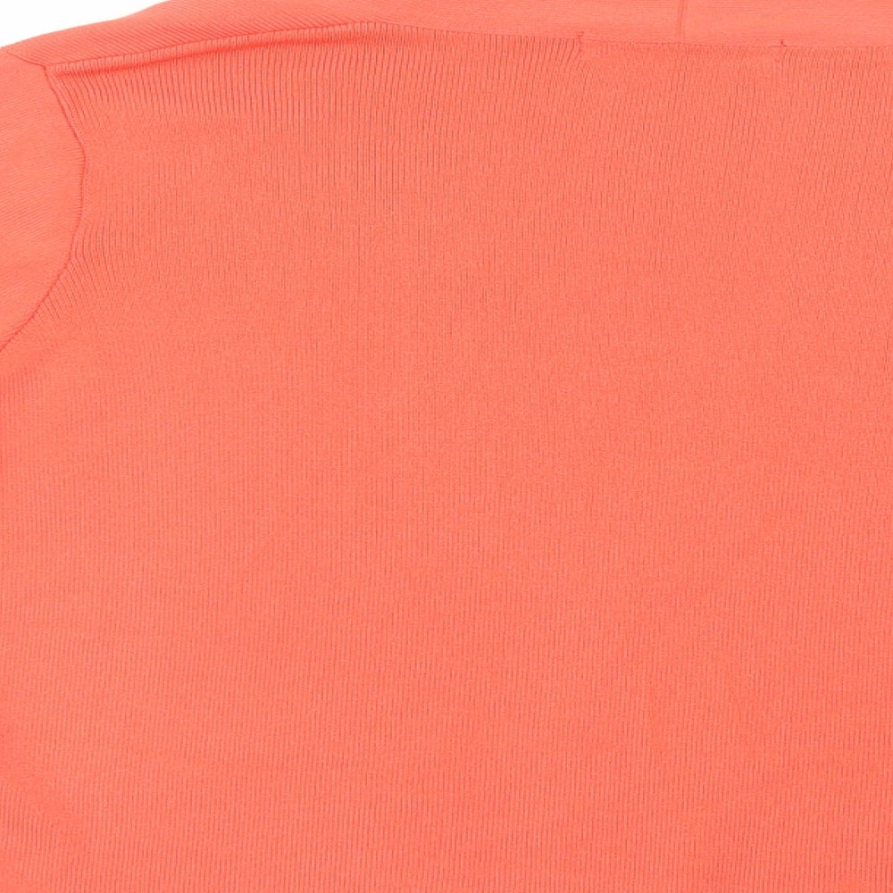 Marks and Spencer Womens Orange V-Neck  Viscose Cardigan Jumper Size M