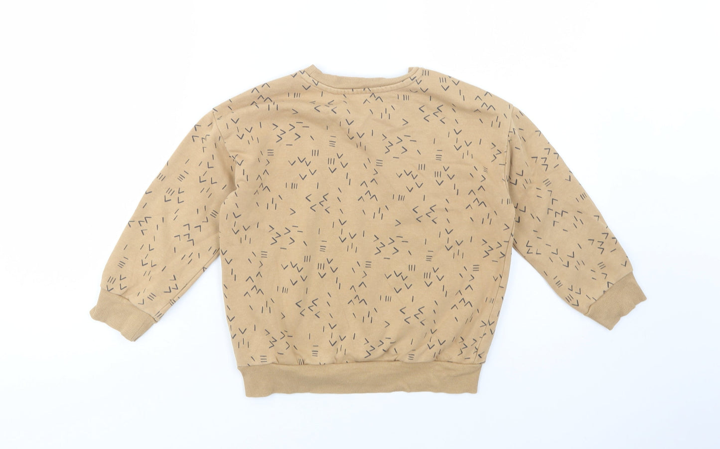 George Boys Beige Geometric Cotton Pullover Sweatshirt Size 5-6 Years  Pullover