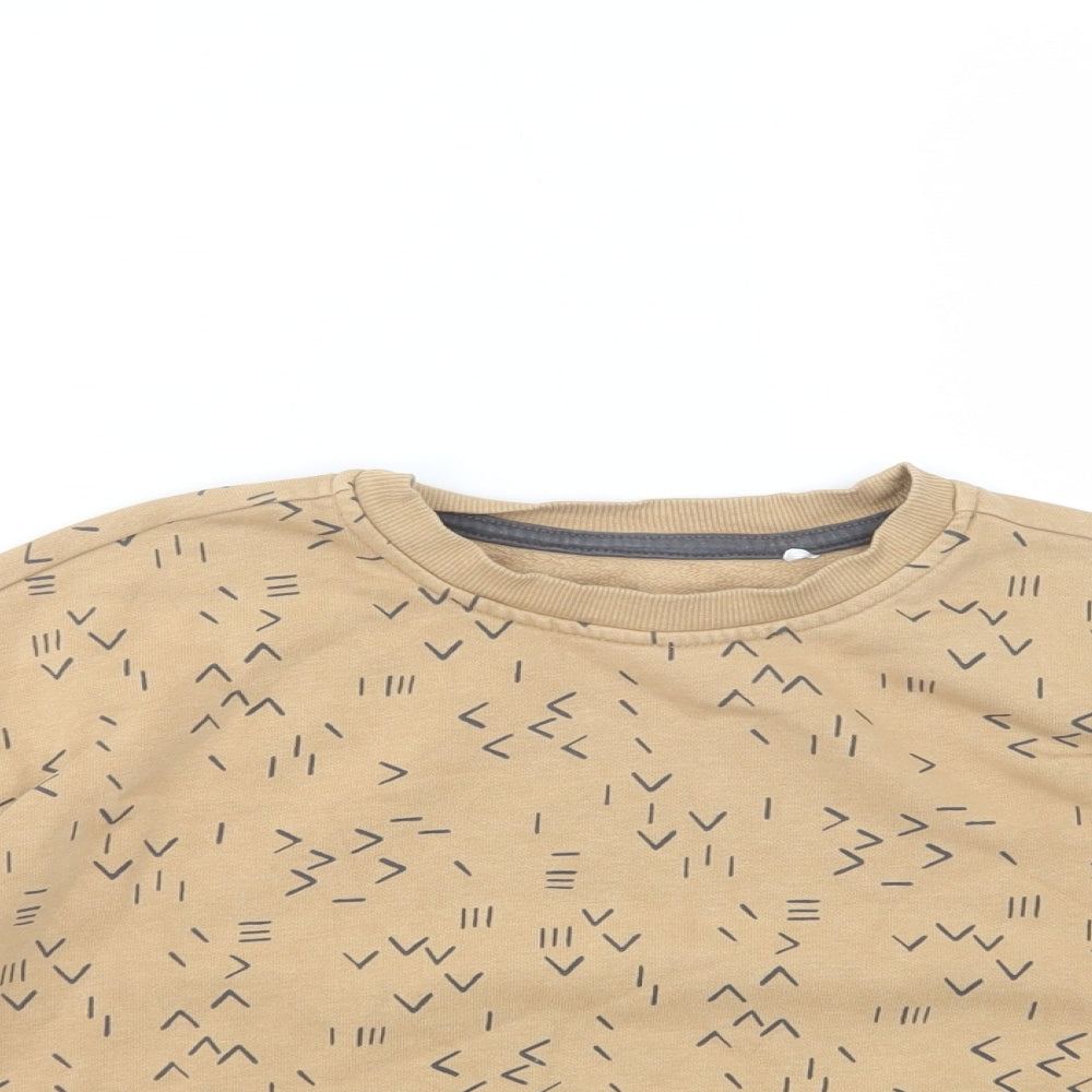 George Boys Beige Geometric Cotton Pullover Sweatshirt Size 5-6 Years  Pullover