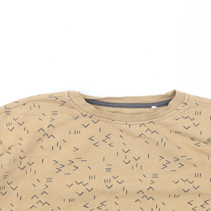 George Boys Beige Geometric Cotton Pullover Sweatshirt Size 5-6 Years  Pullover