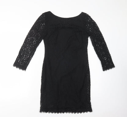 Atmosphere Womens Black  Cotton Pencil Dress  Size 8  Boat Neck Pullover