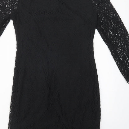 Atmosphere Womens Black  Cotton Pencil Dress  Size 8  Boat Neck Pullover