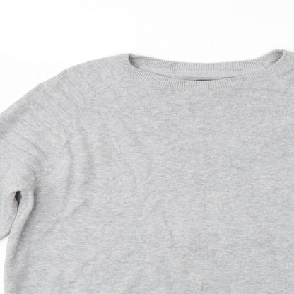 River Island Mens Grey Crew Neck  Cotton Pullover Jumper Size M