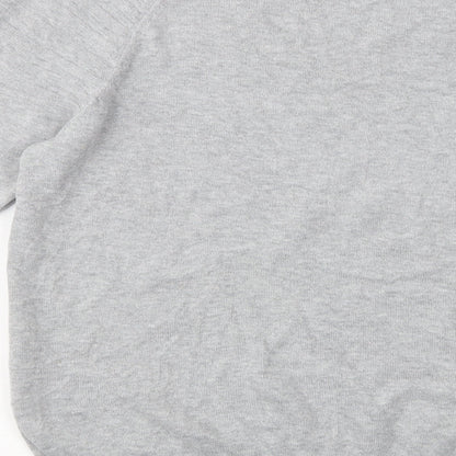 River Island Mens Grey Crew Neck  Cotton Pullover Jumper Size M