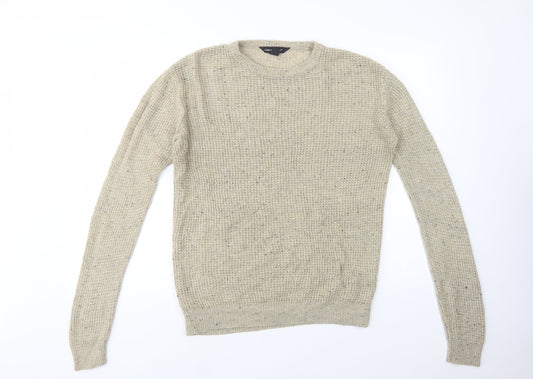 Cedarwood State Mens Beige Crew Neck  Acrylic Pullover Jumper Size S