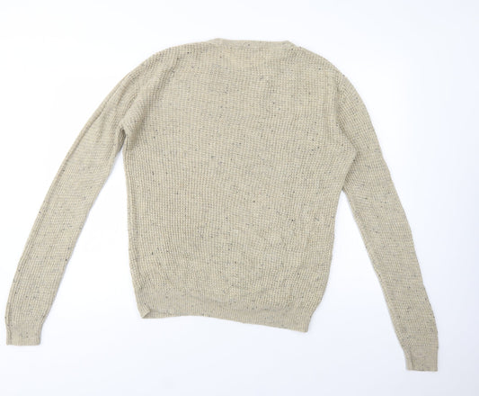 Cedarwood State Mens Beige Crew Neck  Acrylic Pullover Jumper Size S