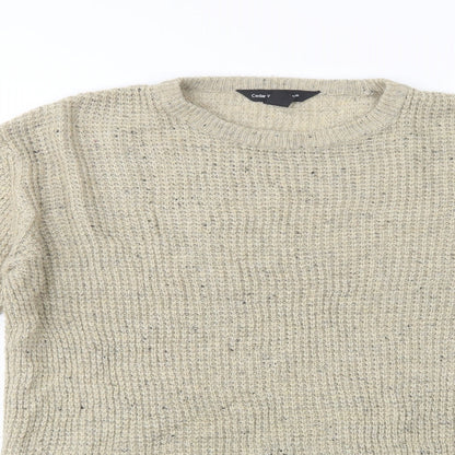 Cedarwood State Mens Beige Crew Neck  Acrylic Pullover Jumper Size S